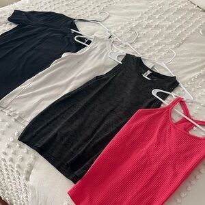 Lululemon Set of Women's Black, White, and Pink Tops